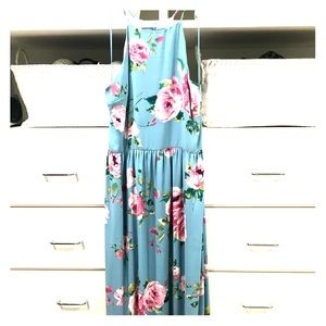 Everly Light Blue Floral Maxi Dress